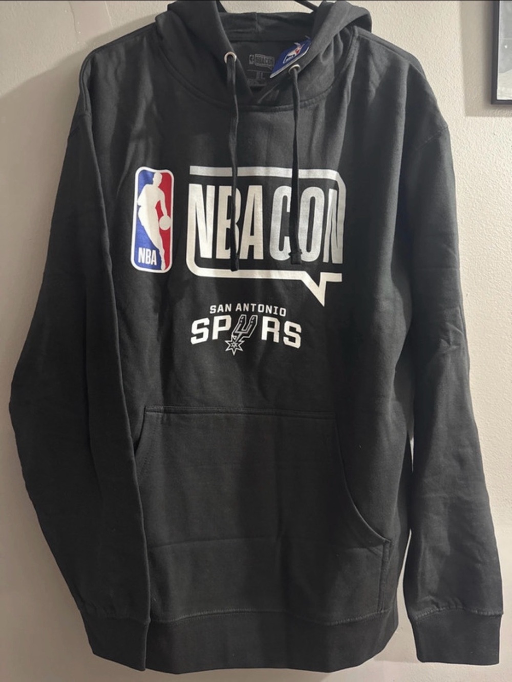 NBA San Antonio Spurs Black Crewneck Hoodie with Logo